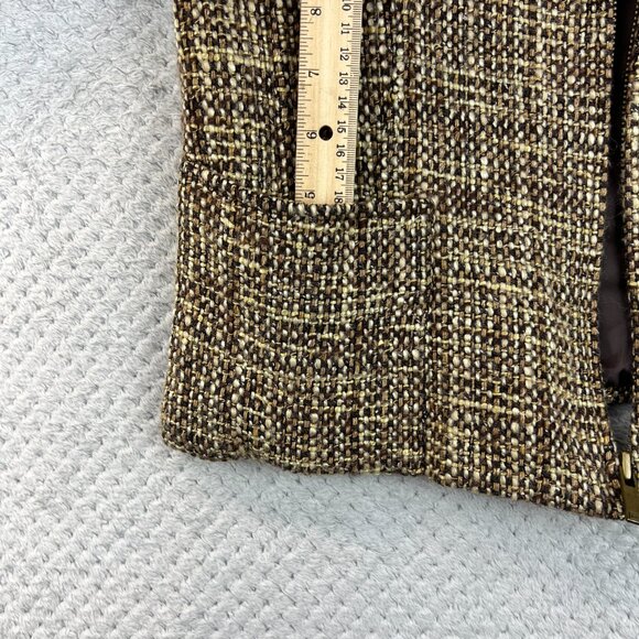 Jones New York Signature Womens Boucle Tweed Blazer Tan Brown Classic Petite Sma - Picture 7 of 16